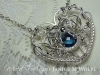 Chanel's Gift: Sterling and Fine Silver Pendant with London Blue Topaz Quartz